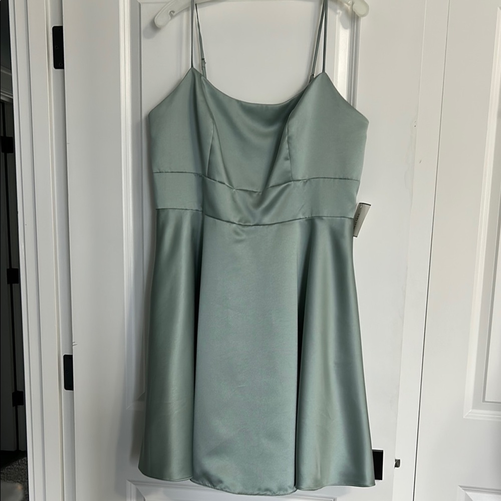Elegant Satin Slip Dress in Light Green